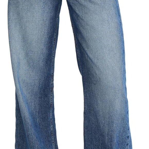 Sustainable Women's Low-Rise Baggy Wide-Leg Jeans in Sassafras Size 6 Short